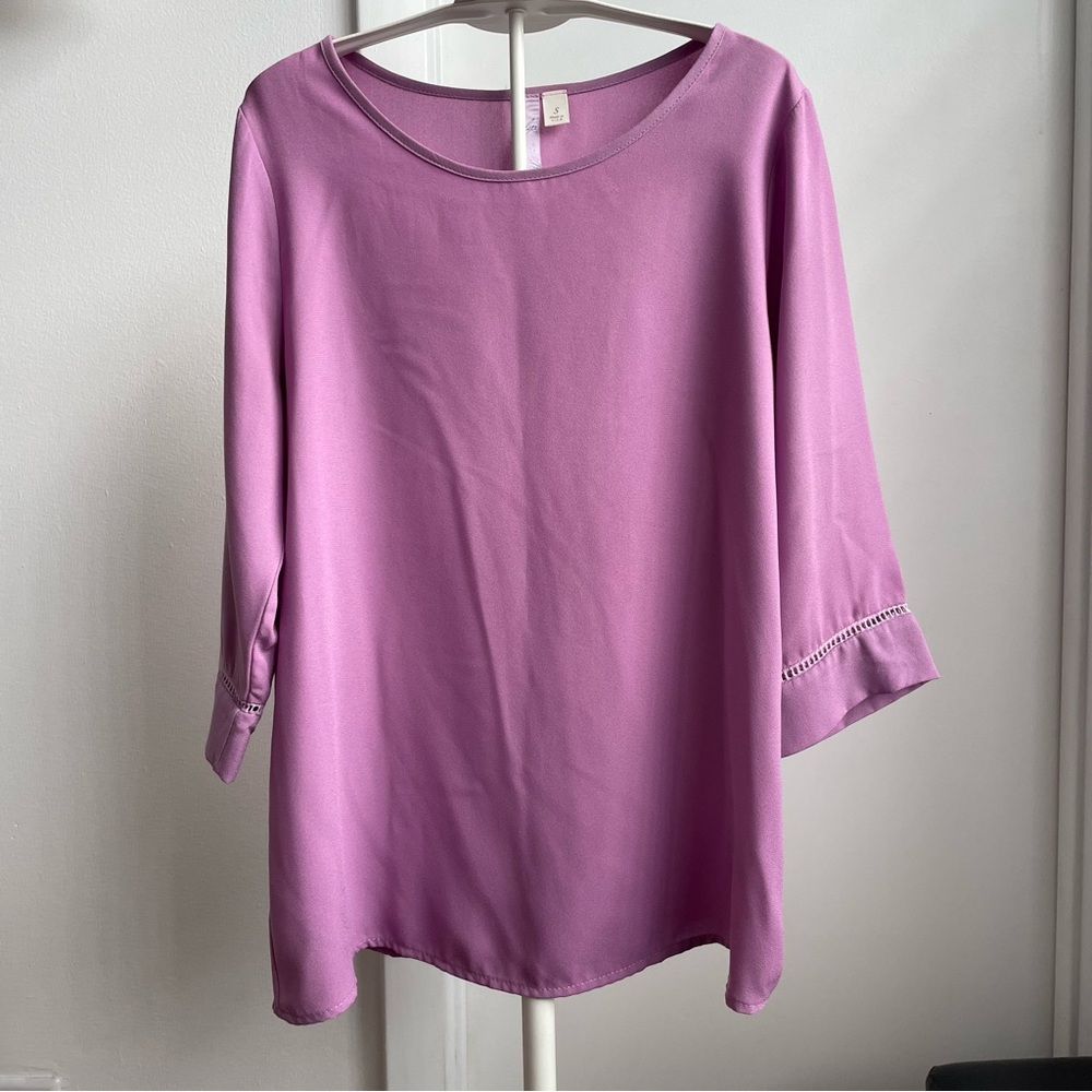 Purple Quarter Sleeve Blouse